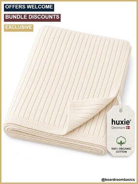 Ribbed Knit Organic Cotton Baby Blanket Newborn Crib Quilt